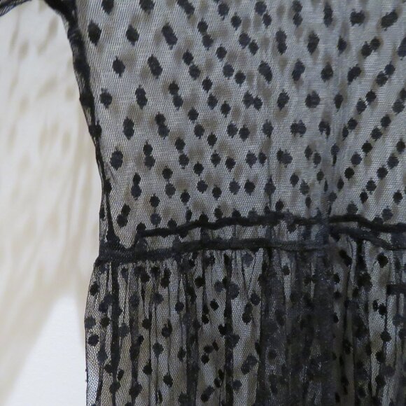ASOS MILK IT VINTAGE Mesh Layer Spotted Midi Dress Whimsigoth Goth Morticia - Picture 7 of 14